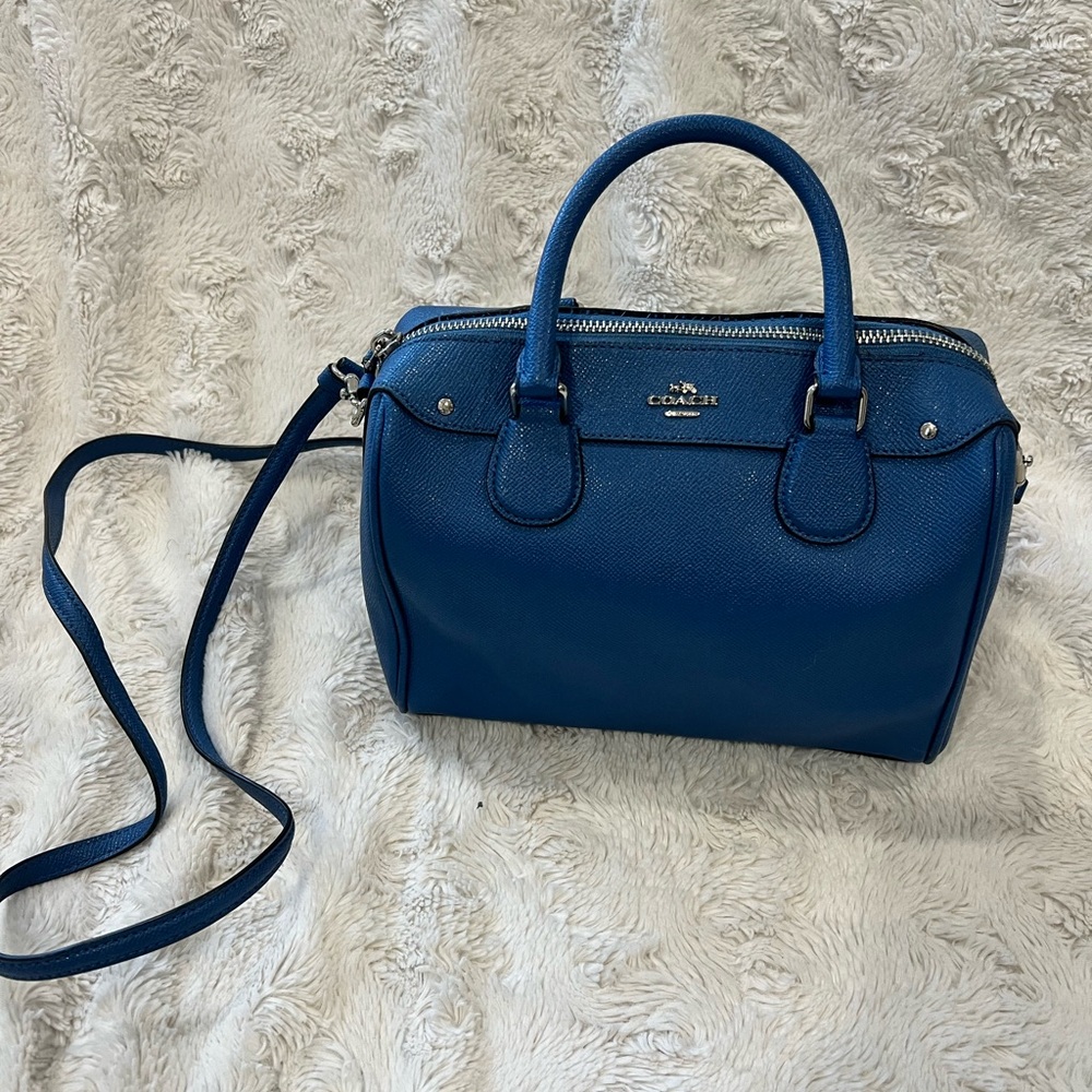 Coach Mini Bennett Satchel in lapis blue, silver tone hardware